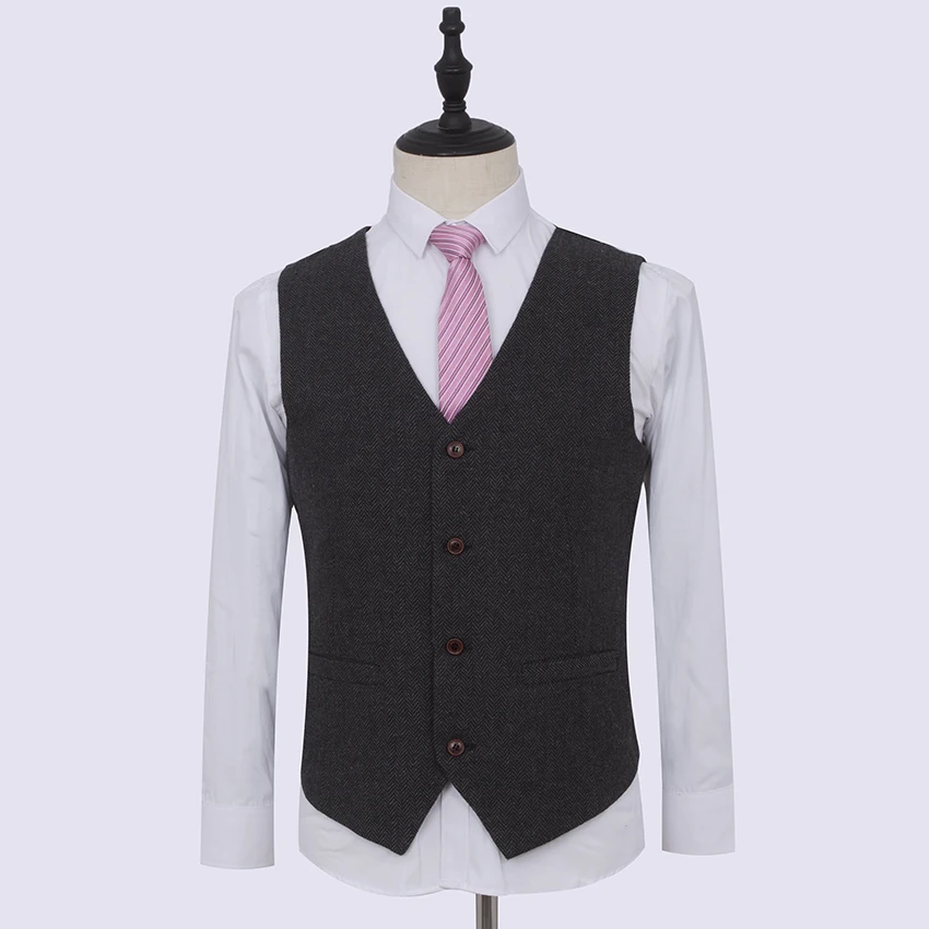 Black man Wedding Suits coat for Groom Tuxedos Harringbone Groomsman Suit 2 Style Man Suit Tailor Blazer Jacket+pants+ves