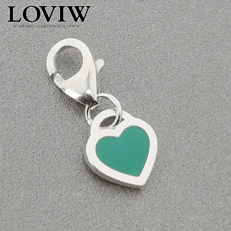 

Green enamel love heart Charm new 2019 Women style Pendant Silver Trendy Fit Necklace & Bracelet Friend & Lover Gift Fashionable