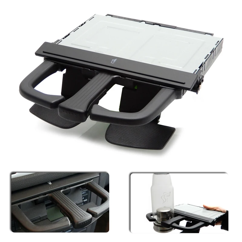 KEMiMOTO Black Front Folding Stretch Dash Cup Holder Fit For VW Jetta