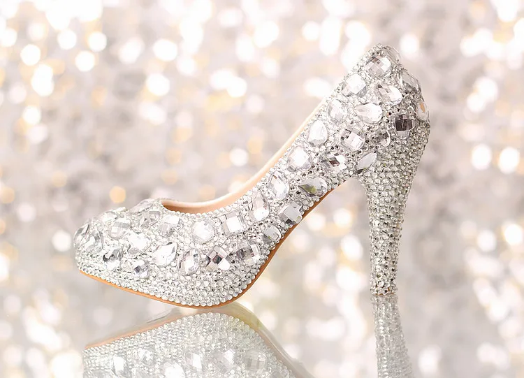 silver rhinestone stiletto heels