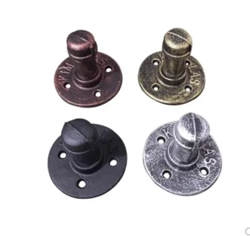 

2Pieces/Lot Base D:8cm Retro Cast Iron Flange Base Hook Industrial Style Clothes Hanger Wall Hook Loft Industrial Style