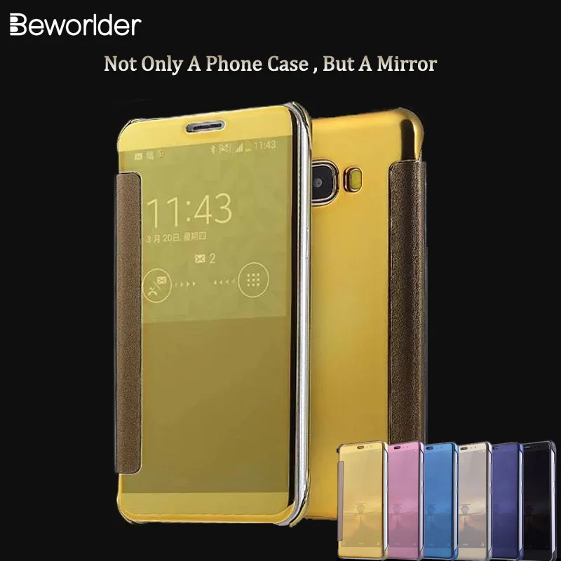 Beworld для samsung Galaxy C7 Pro сенсорное зеркало чехлы телефонов окно чистый вид