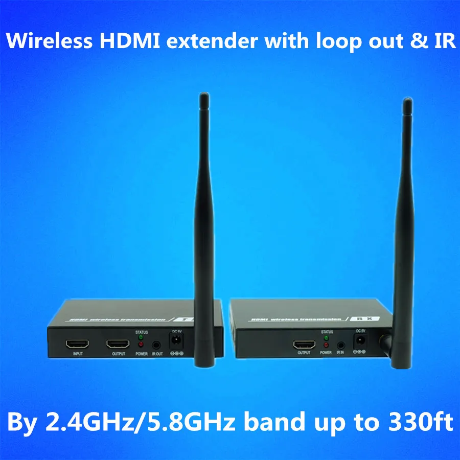 

330ft Wireless Video Audio Transmission WIFI HDMI Adapter Extender 1080P HDMI Transmitter Receiver Kit 100m With Loop out & IR