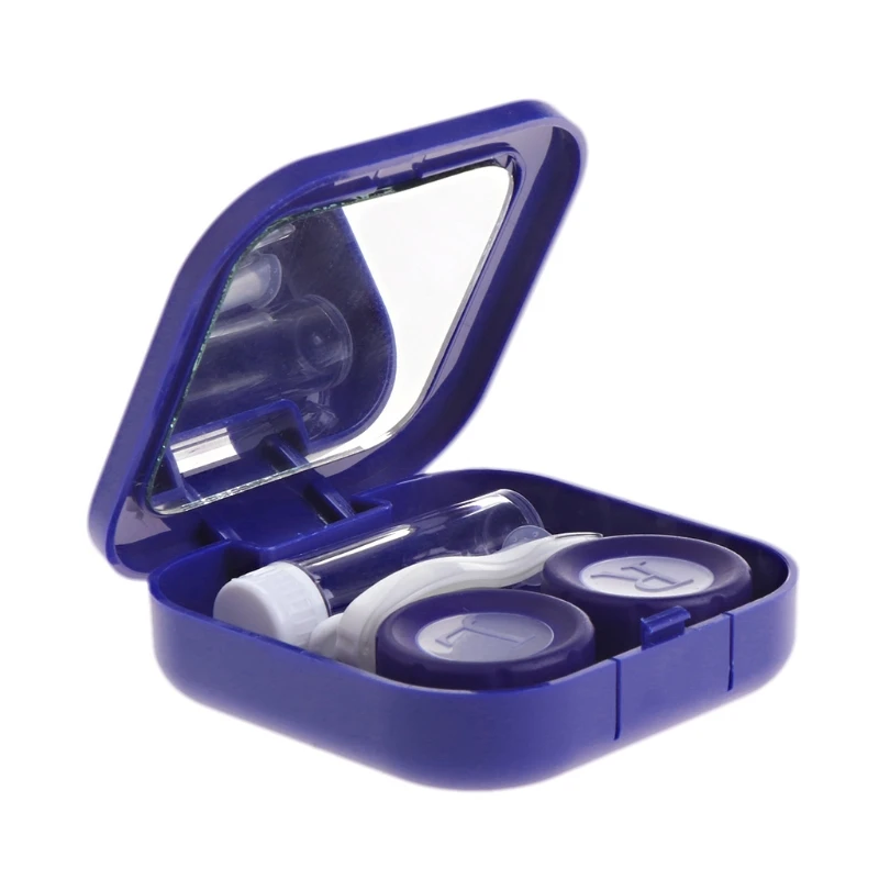 1 set Contact Lens Case Eyes Care Kit Holder Container Gift Travel Portable Accessaries - Цвет: Синий