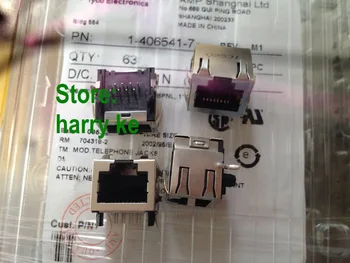 

10PCS MOD teltphone jacK Connector 1-406541-7 JACK R/A 8P T/H BLK have shrapnel without light 406541-7
