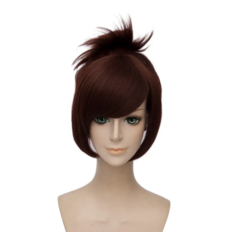 Free shipping Hot Game OW Mei Cosplay Wig Halloween Party Stage Play Red Brown Hair for women