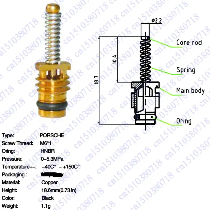 (20pcs)Jetta Auto/Car air conditioning valve core, high and low