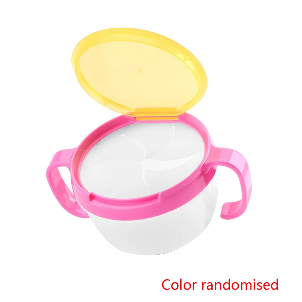 Infant Snacks Double Handle Cup Baby Proof Spill Cookies Container Feeding Biscuits Bowl Color Random