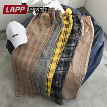 Pantalones de cuadros para mujer de LAPPSTER 2020, pantalones de chándal de cintura alta Harajuku, pantalones de chándal de estilo coreano, pantalones de otoño para mujer de talla grande