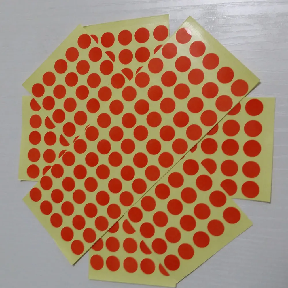 

260 Pcs 8MM transparent Circle Round Color Coded Label Dot Sticker round lable