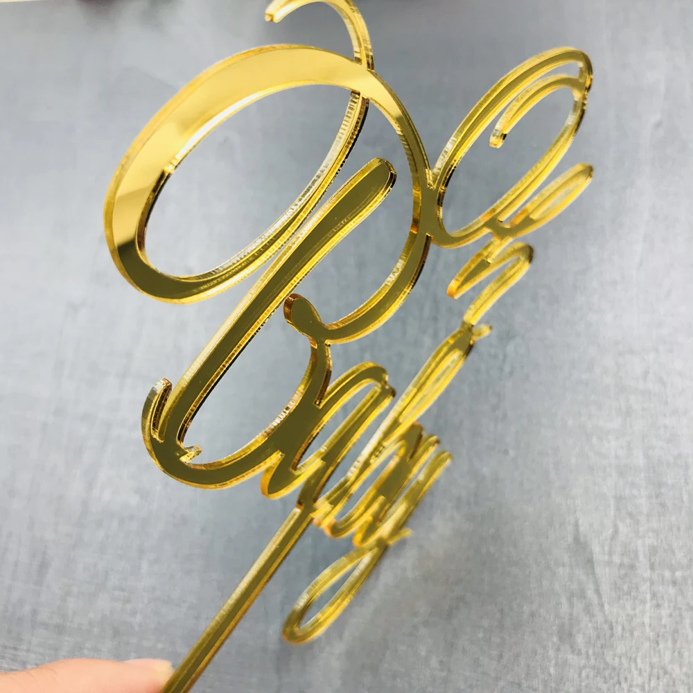 Oh Baby Cake Topper for Baby Shower Cake Decoration Mirror wooden GlodSilver Color Acrylic Cake Topper Commemorative  topper Supplies%4SG%CP