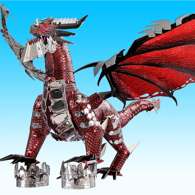 Piececool модель черного дракона 3D лазерная резка головоломка DIY металлическая модель нано Головоломка Детские развивающие Пазлы игрушки
