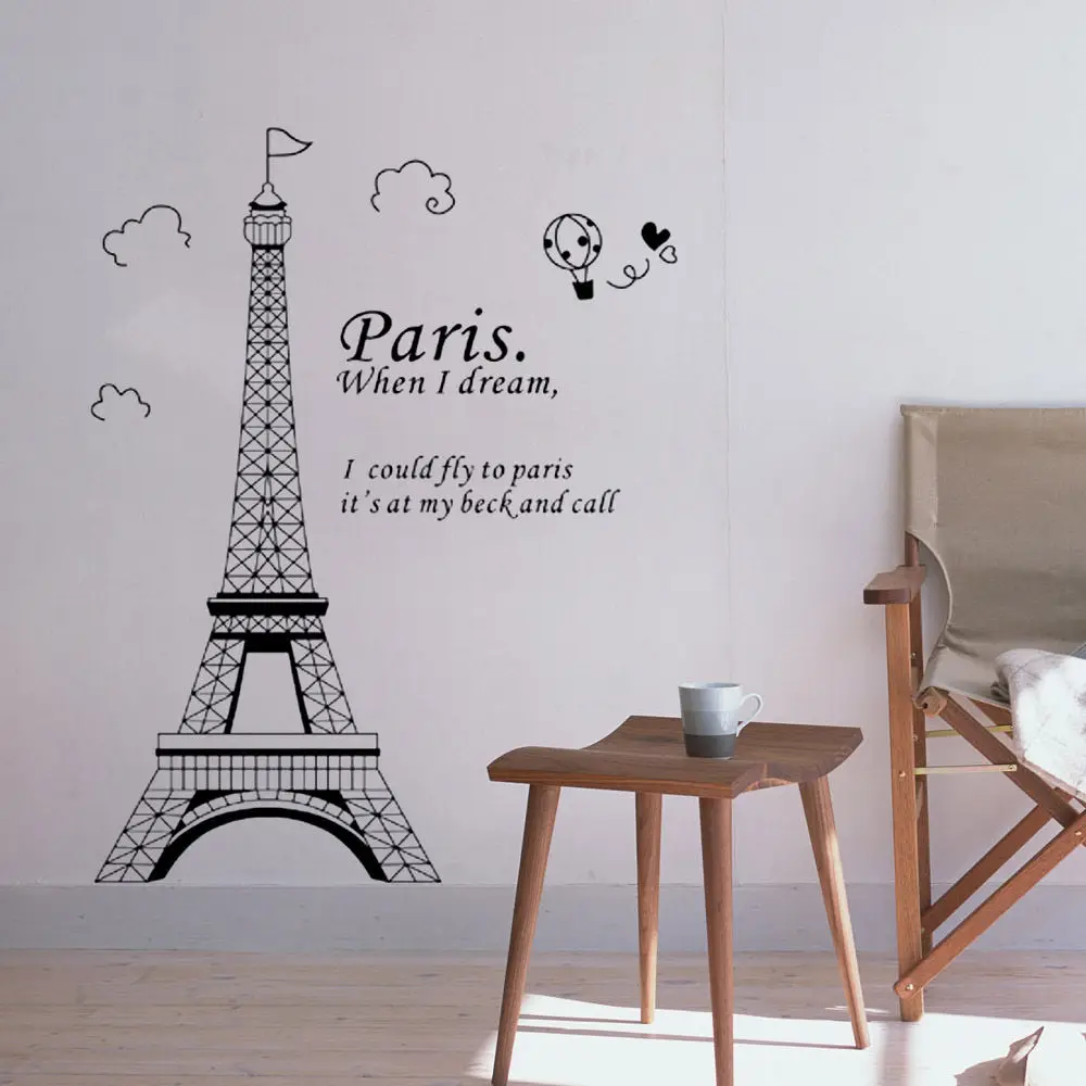 Париж Эйфелева башня виниловая художественная наклейка настенные Стикеры для дома комнаты декор