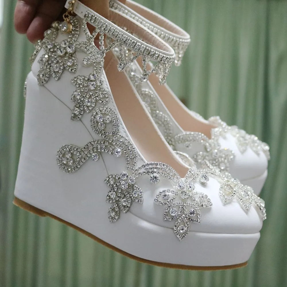 white wedge pumps women's
