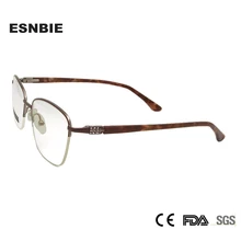 Diamond Spectacle Frames Women Optical Myopia Frame Eyewear Semi Rimless Eyeglass Frame Women Metal Oculos Feminino De Grau