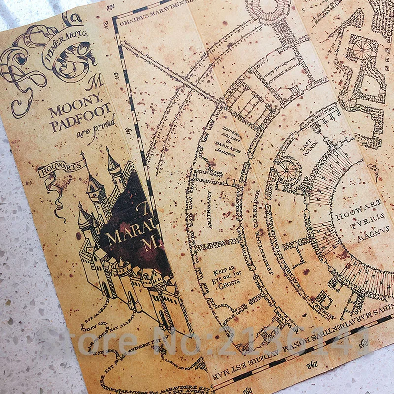 Карта мародера волшебник школьный билет студентов харрид коллекция подарки фанатов вечеринки