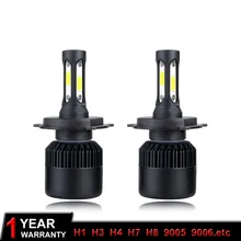 

H4 Led Bulb H7 LED Car Headlights 72W 8000LM H1 H3 H11 12V 6500K White Headlamp Light Automobiles COB Car Tuning Universal
