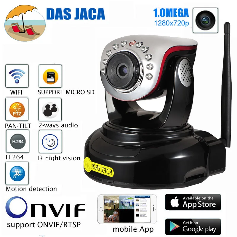 Dasjaca 1mp IP Камера 720 P HD WI-FI Камера инфракрасный Ночное видение Камеры Скрытого видеонаблюдения P2P Видеоняни и радионяни CCTV Главная защита SD DVR