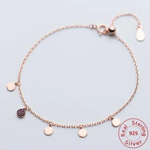 1 шт Подлинная. 925 пробы Серебряная Ювелирная монета, Круглый браслет-цепочка с кисточкой для женщин и девушек, подарок на день Святого Валентина