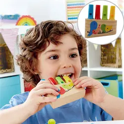 Высокое качество Детские деревянные игрушки Радуга Panpipe свисток из дерева Птицы свист Многоцветный Детские музыкальные игрушки ранний
