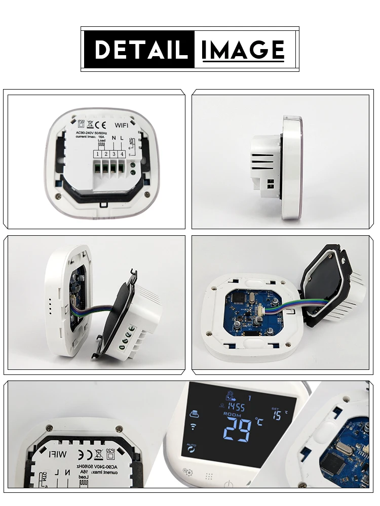 JC09RF-WiFi& RF беспроводной 16A термостат настенный Электрический нагревательный пульт дистанционного управления Регулировка температуры контроллер программируемый