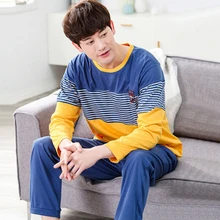 Хлопковые мужские пижамы, пижамы для мужчин, пижамы для семьи, ночное белье, пижама Hombre Harajuku, Мужская одежда, повседневная осенне-зимняя Пижама, Мужская домашняя одежда