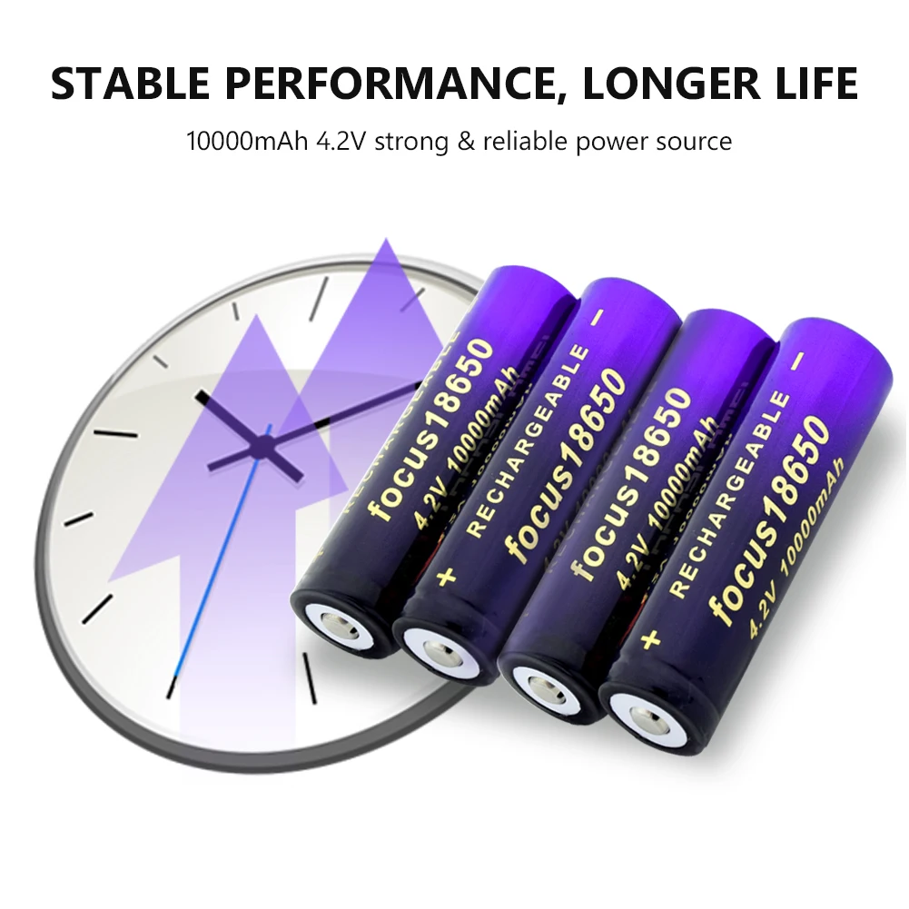 6/8/10 шт Li Ion 18650 10000mAh батарея 3 7 V Кнопка Топ фонарь на батарейках банк питания радио