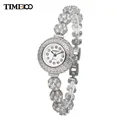 TIME100 Luxus Einzigartige Damen Alloy Strap Armband Uhren Diamant Zifferblatt Quarz Frauen Kleid Armbanduhr Für Frauen W50343L. 01A-in Damenuhren aus Uhren bei