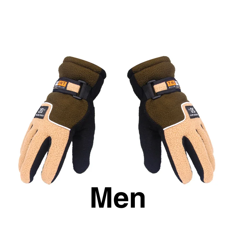 Зимние теплые уличные спортивные регулируемые перчатки для рыбалки, мужские перчатки для рыбалки, женские мужские ветрозащитные перчатки LB001 - Цвет: Черный