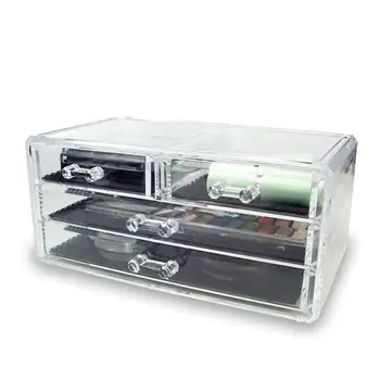 

Acrylic 3-Layer 4-Drwaer Makeup Cosmetics Jewelry Box Case Organizer Holder for Home Decoration