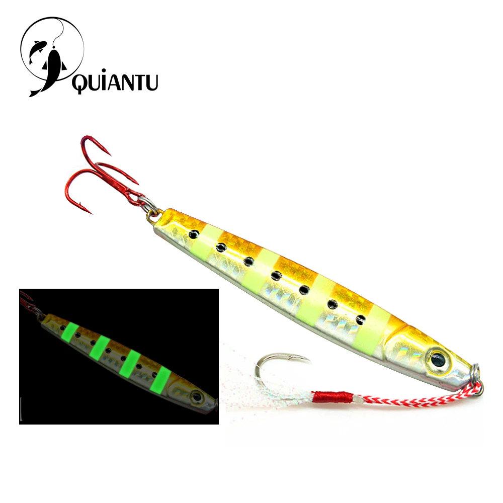 QUIANTU 5 шт./лот 25g/40 г/60 г/80 г джиг приманки для рыбалки на блесну крючковый лов блесны