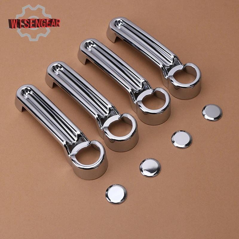 

WISENGEAR 4x Chrome Exetior Door Handle Cover Trim for JEEP Wrangler JK Unlimited Rubicon Sahara Sport Freedom #RC011