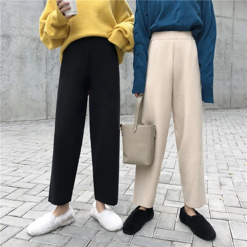 

Trousers Wide Leg Women Korean Fashion High Waist Loose Pleated Elegant Thick Warm Streetwear Female Casual Corduroy Pants