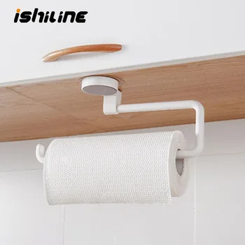 

Kitchen Rack Free Punching Bathroom Towel Bar Paper Towel Rack Roll Holder Fresh-Keeping Rack Suction Cup Storage Rack