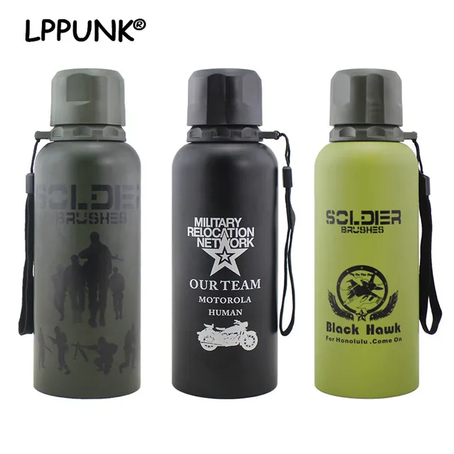 Special Offers bpa free Insulated Military sports outdoor camouflage thermos Vacuum Flasks coffee mug thermos cup portable rope water bottle 