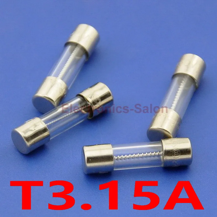 (200 шт./лот) T3.15A 250V 5x20 мм предохранитель с медленным выдувом стеклянной трубки UL VDE