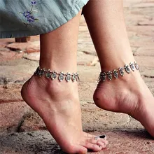 PINKSEE Винтаж Подвески чешские Стиль ножные браслеты цепочки пляжного отдыха Сандалеты Для женщин украшения для щиколотки стопы