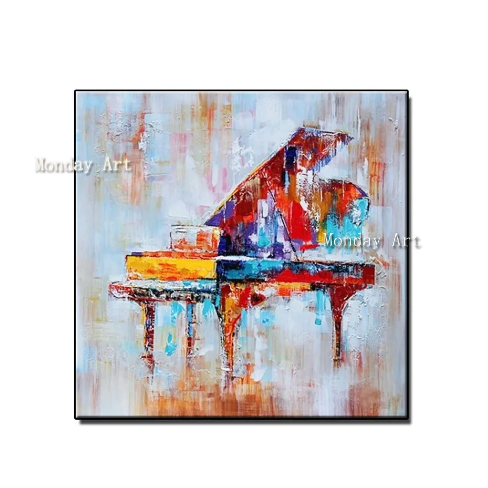 Big-size-Handpainted-Abstract-color-piano-thick-oil-painting-wall-Art-picture-on-Canvas-For-Living