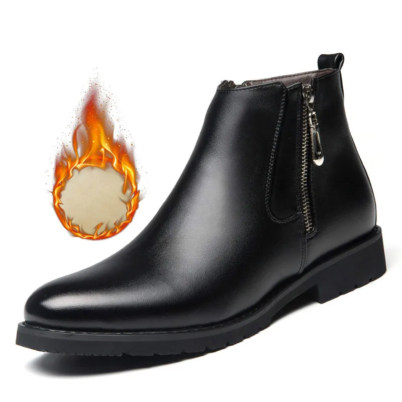 

Chelsea Ankle Boots Men's Fashion Mens Luxury Shoes Leather Brand Men's Boots Dress Wedding Party Shoes Casual Apartments A4-05