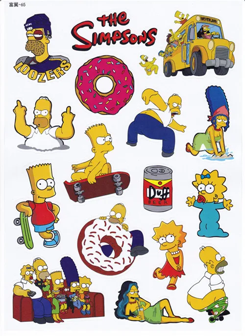 fashion sheet sticker cartoon sticker ,European and American Animation sticker,simpson,Minions,Autobots,SpongeBob, part one