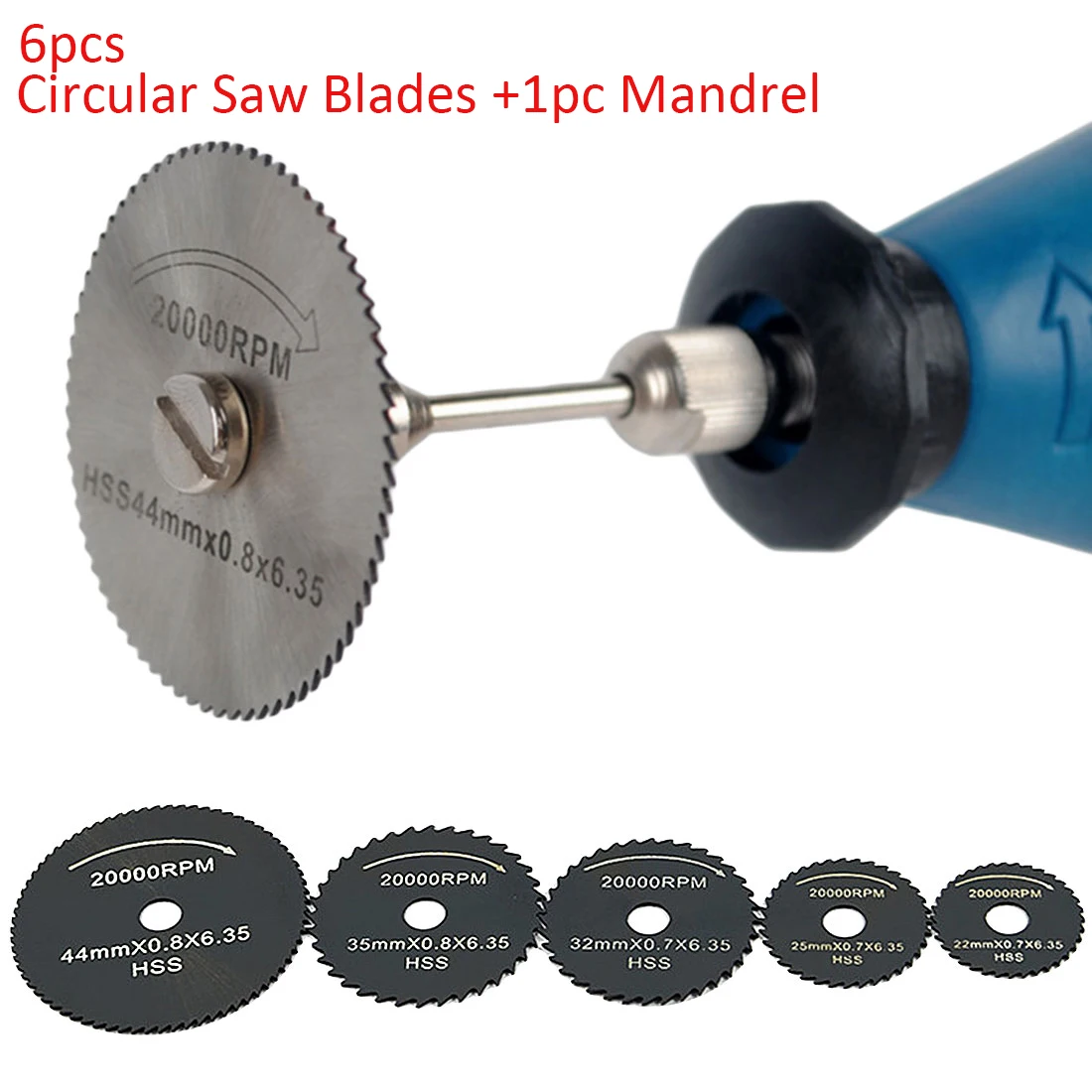 6 Saw Blade +1pc Pole Hss High speed steel Circular Rotary Blade Wheel