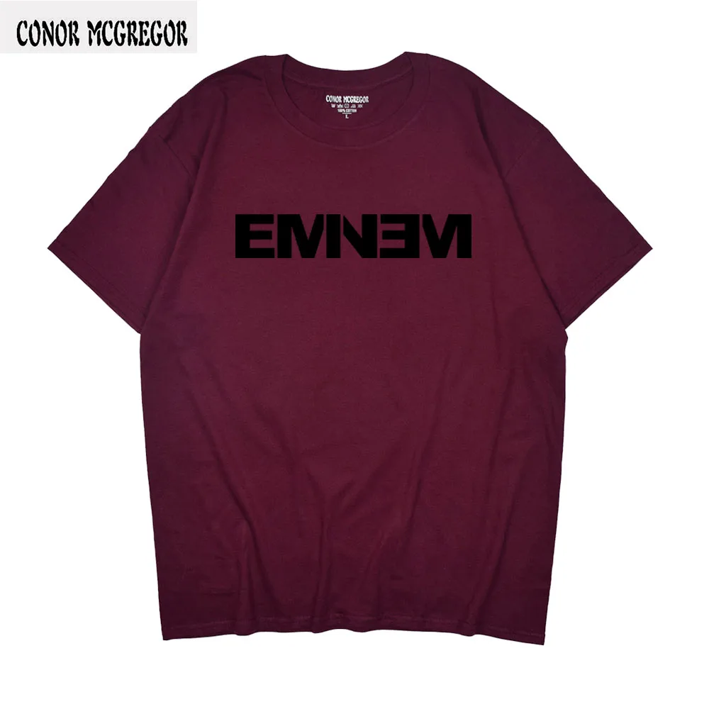 Модная футболка EMINEM, мужская одежда от Noah, хлопок, дворцовые скейтборды, футболки, Летний стиль, короткий рукав, Повседневная футболка, дворцовая футболка - Цвет: Wine Red-B