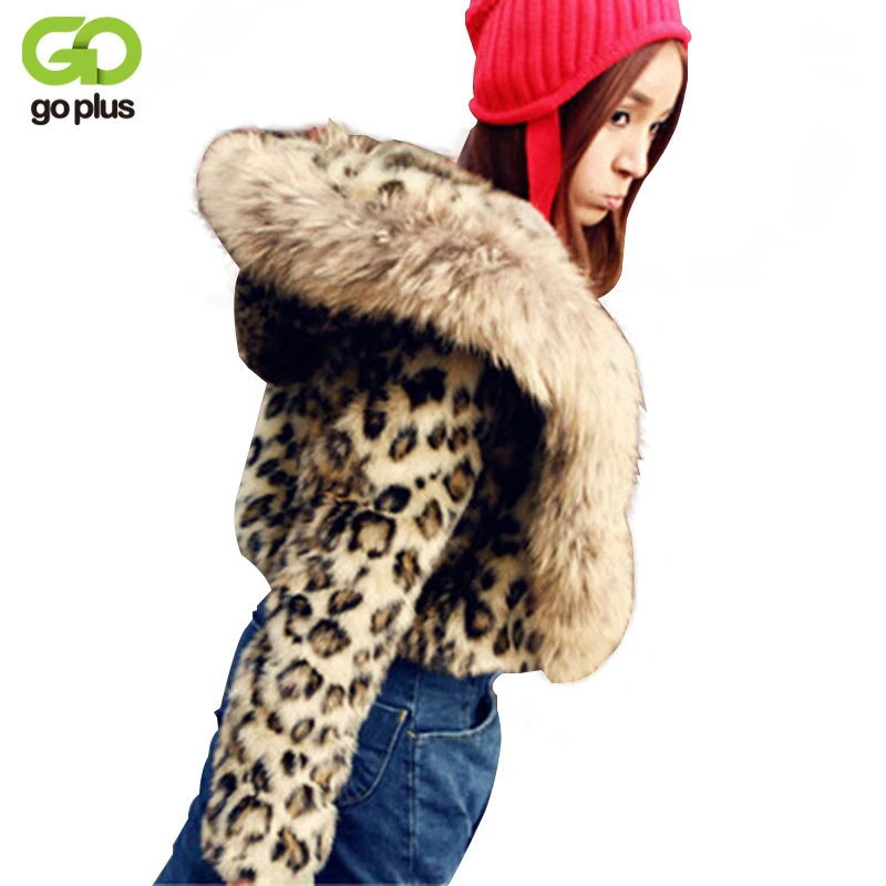 GOPLUS Fashion Autumn Winter Women Faux Fur Jacket Leopard Coat With Hooded Slim Warm Female Outerwear Fake Fur Coat C4379