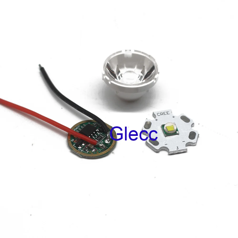 

1set Cree XM-L LED T6 White Light + 3.7V Driver + Lens with Base Holder