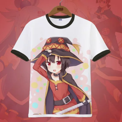 Новый аниме subarashii Коно секаи ни блаженная wo megumin Косплэй летняя футболка хлопок короткий рукав Футболки для девочек