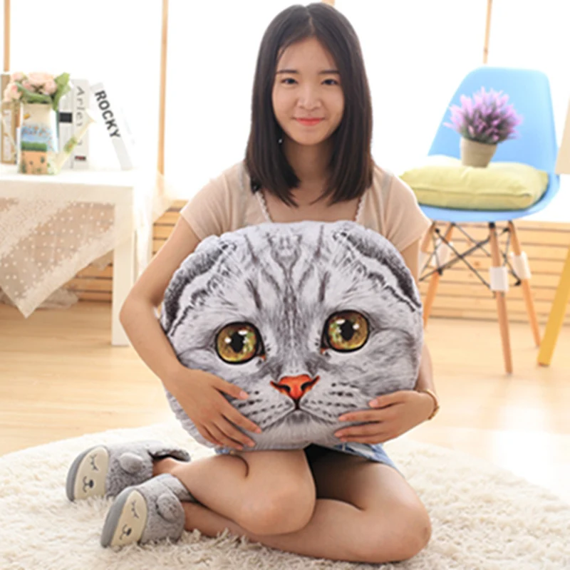 Шотландский Сложите Cat плюшевая подушка Полностью мягкие Животные кошка декор