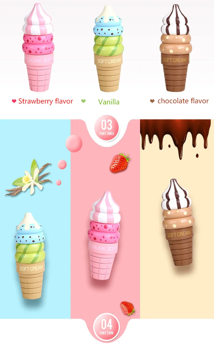 Ice Cream Food Toys Children Play House Gift For Girls Boys Kids' Kitchen Mother Garden Magnetic Toy Cute Simulation Strawberry