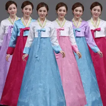 

Hot Sale Korean Ethnic Hanbok Woman Traditional Performance Costumes Sweet Hanbok Set Palace Korea Wedding Dance Party Costume