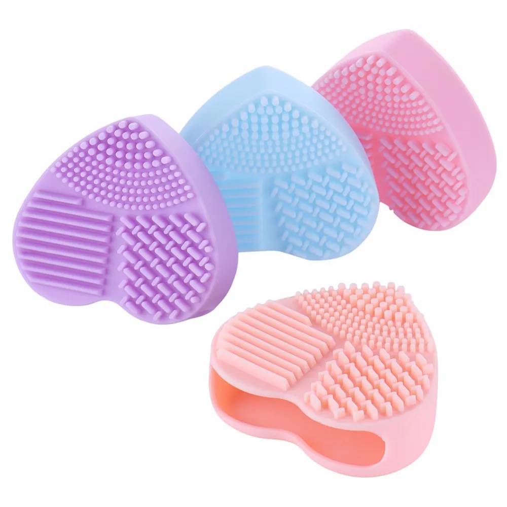 Makeup Brush Cleansing Pad Cosmetic Silicone Cleaning Brush Pad Heart Shape Brush font b Cleanser b