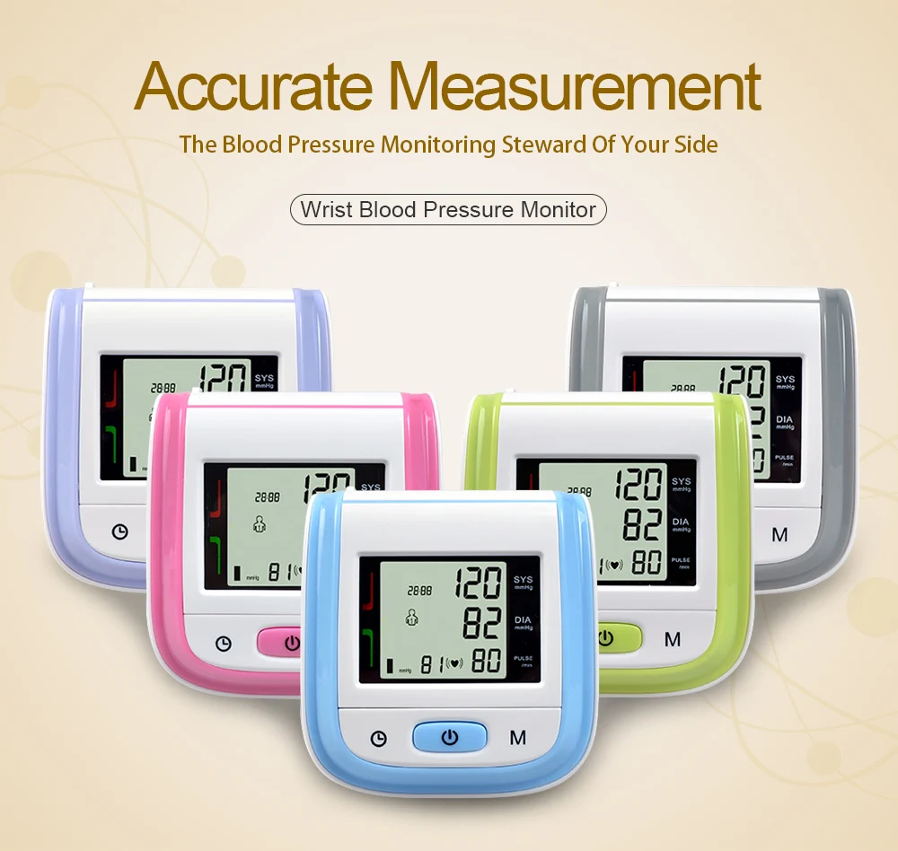 Health Care Pink LCD Digital Wrist Blood Pressure Monitor Tonometer+CE FDA Fingertip Pulse Pink Oximeter Oximetro Alarm Setting